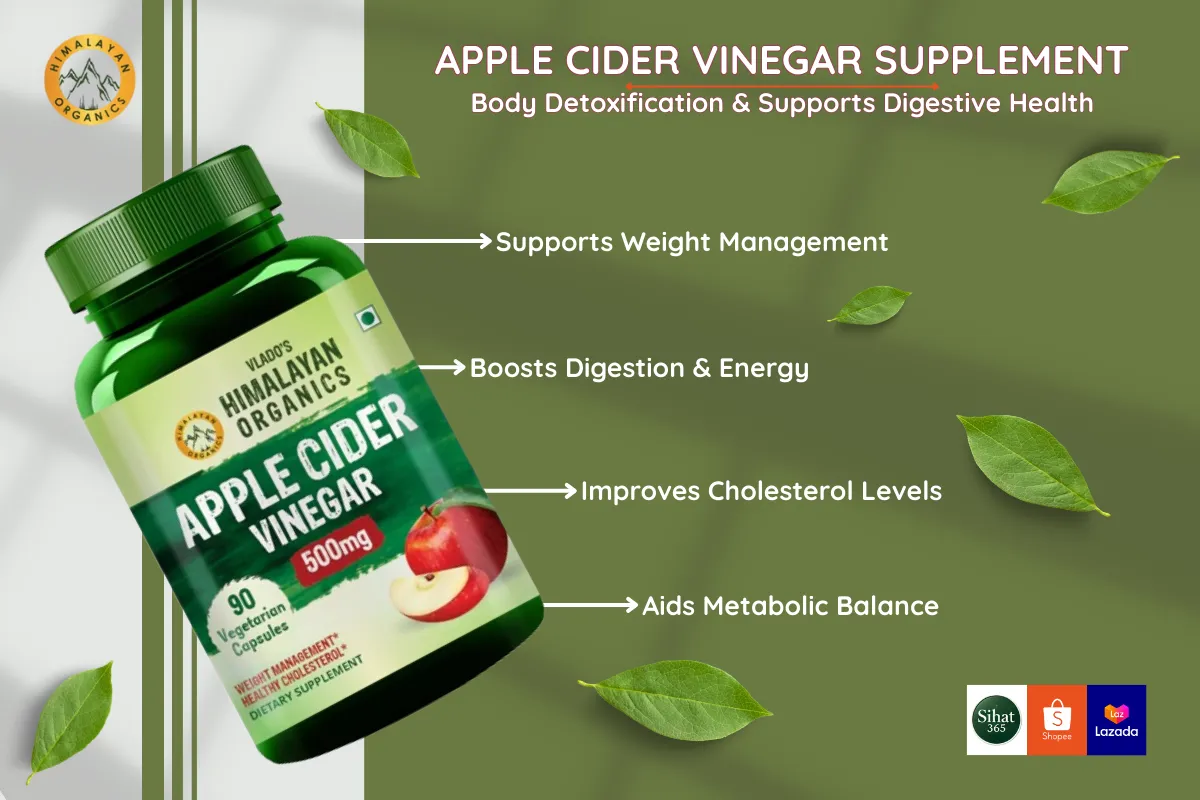 Apple cider vinegar supplement capsules for detox, digestion, and natural weight management support