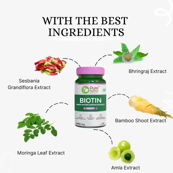 1000mcg natural biotin tablets with plant extracts for hair health, beauty enhancement and vitality