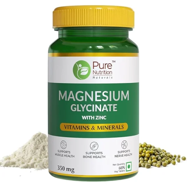 Magnesium Glycinate with Zinc supplement for muscle relaxation and bone health