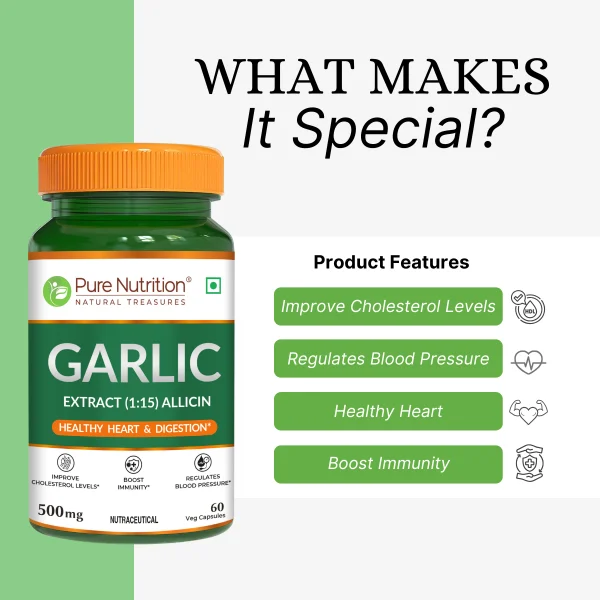 Benefits of Pure Nutrition Garlic Capsules with Premium Extract
