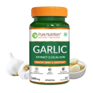 Pure Nutrition Garlic Capsules with Allicin for Heart and Digestion