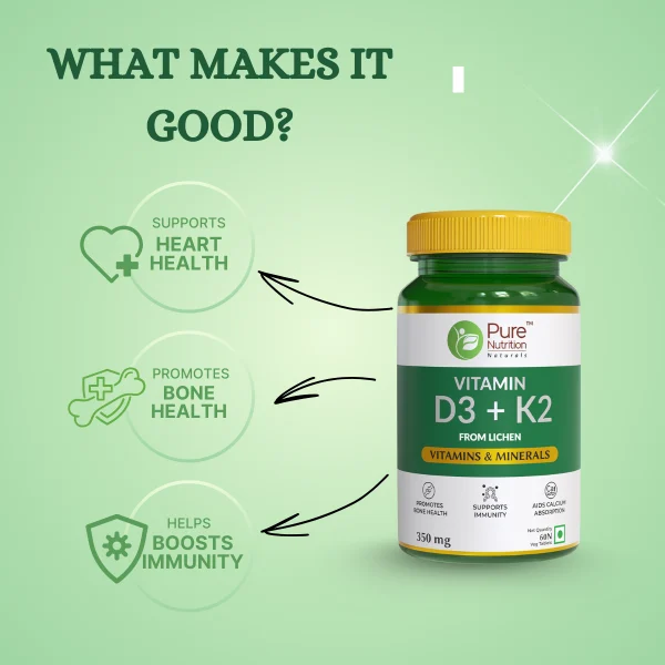 Vitamin D3 + K2 MK-7 for enhanced calcium absorption and immune support