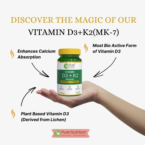 Pure Vitamin D3 + K2 from lichen supports immunity and calcium absorption