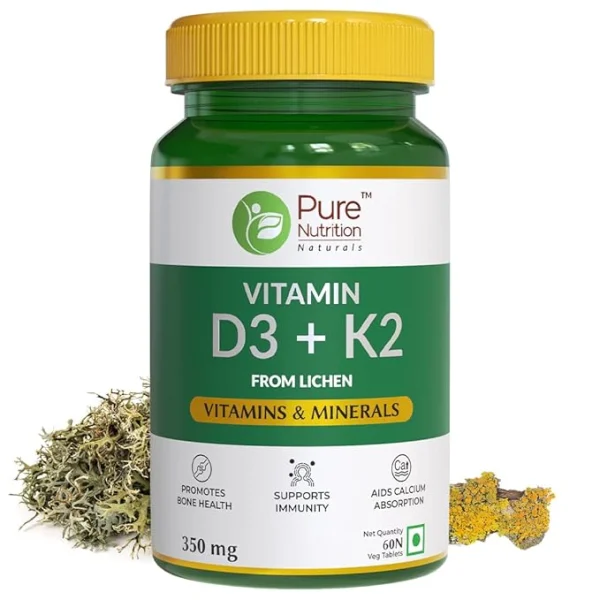 Plant-based Vitamin D3 + K2 supplement for bone and heart health