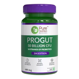 Pure Nutrition Progut 50 Billion CFU – Probiotic Supplement Bottle Front View