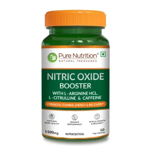 Pure Nutrition Nitric Oxide Booster supplement bottle.