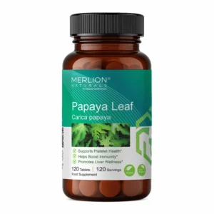 Papaya leaf tablets for healthy blood platelet count support.